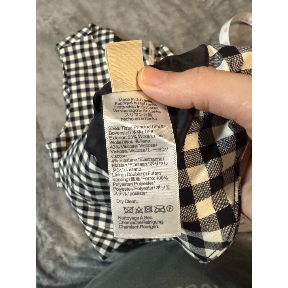 NWT Madewell Single-Breasted Crewneck Vest True Black White Checkered - Picture 7 of 12